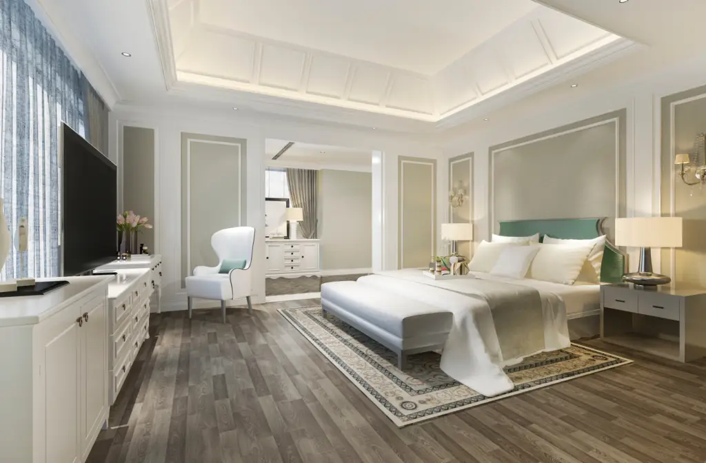 Modern luxury custom home exterior with palm trees in Florida