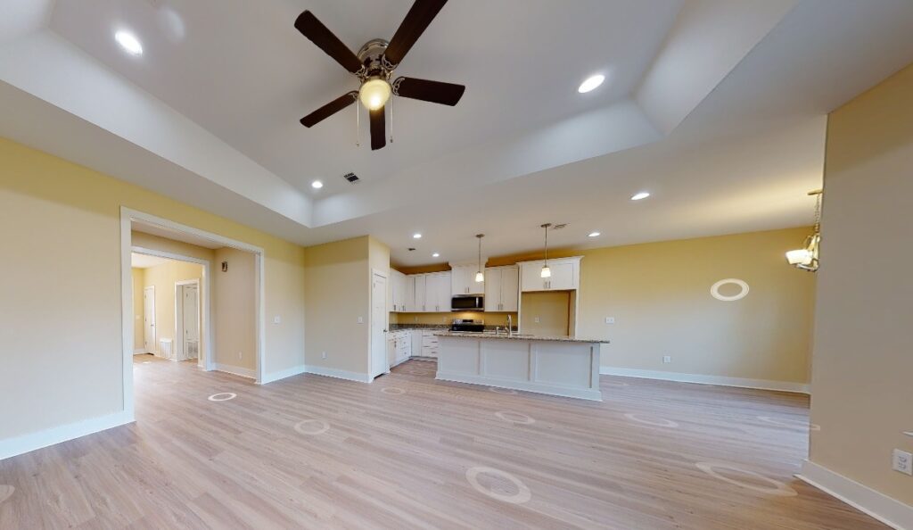 Spacious open-concept kitchen in a new spec home