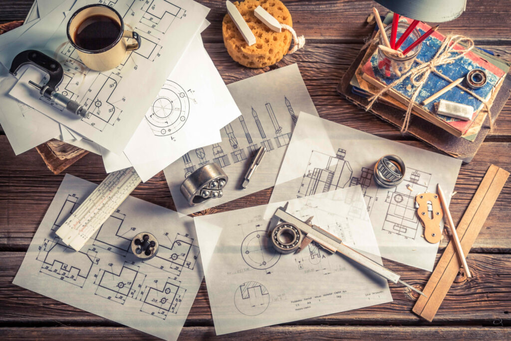 Vintage mechanical engineer desk as education concept - EZ Modern Homes