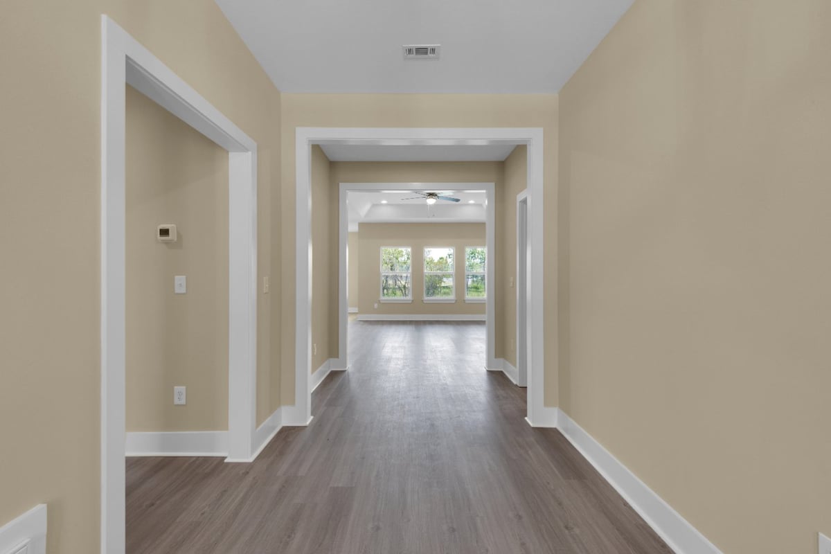 interior hallway of custom home The Poderosa by EZ Modern Homes in Pensacola FL-optimized