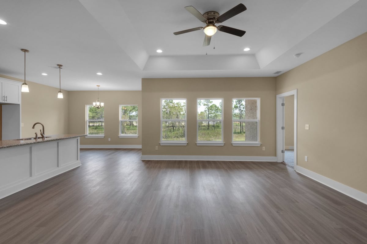open living area of custom home The Poderosa by EZ Modern Homes in Pensacola FL-optimized