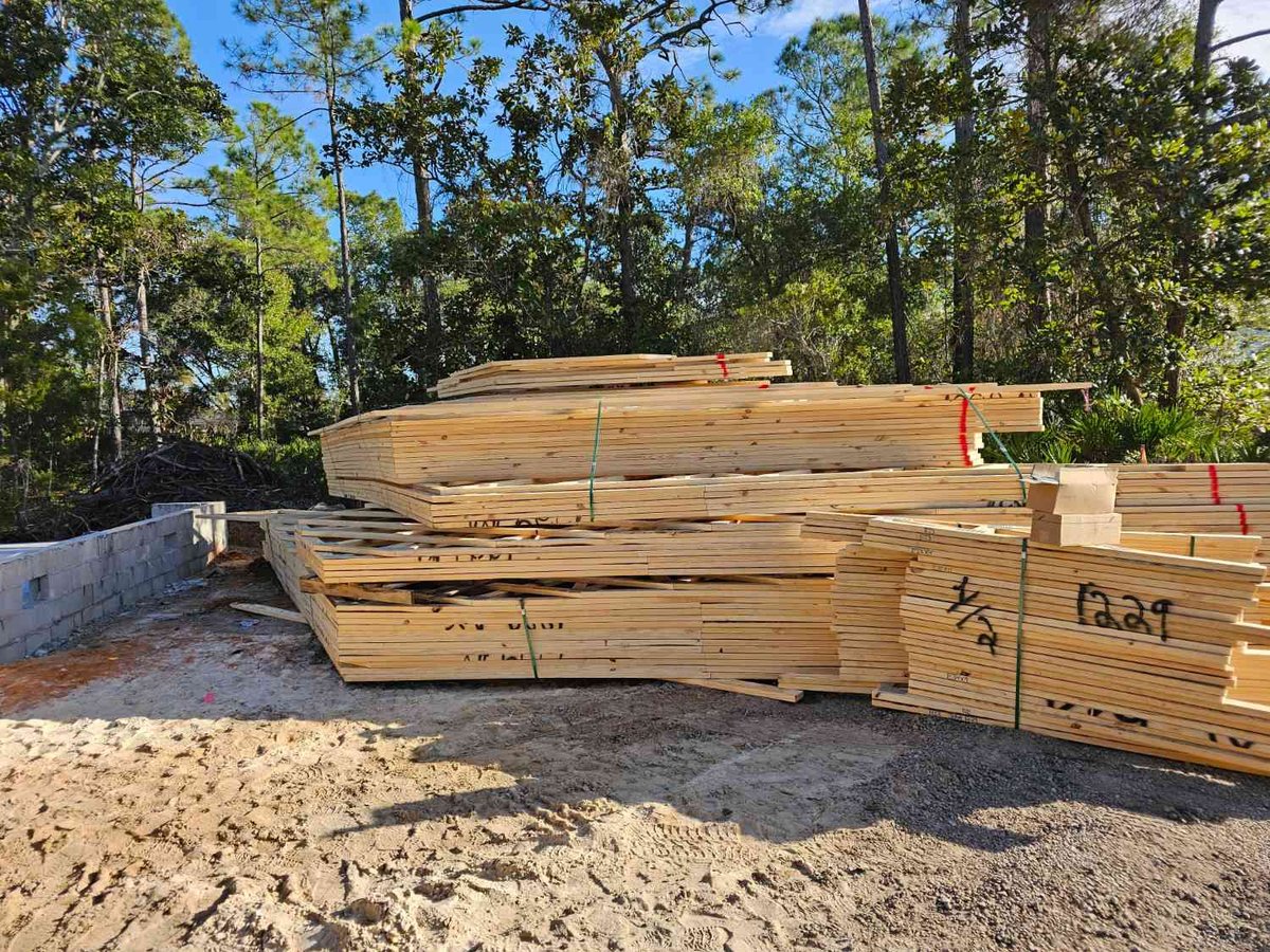 close view of wood materials for new custom home construction by EZ Modern Homes in Pensacola FL The Lafon-optimized-optimized