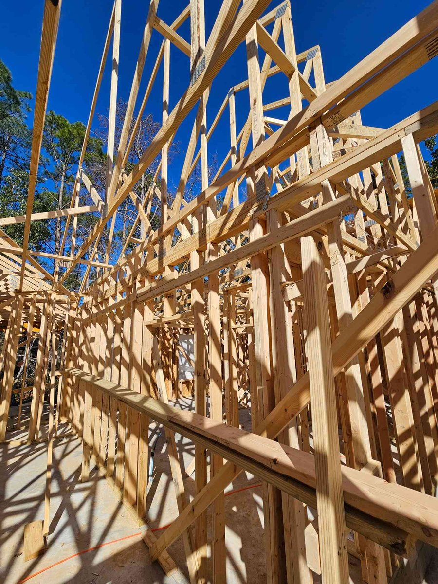 close-up framing work during custom home construction by EZ Modern Homes Pensacola FL The Lafon-optimized-optimized