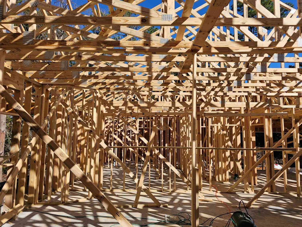detailed framing layout inside custom home by EZ Modern Homes in Pensacola FL The Lafon-optimized-optimized