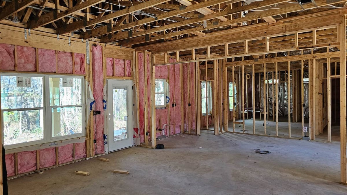 living space framing with insulation installed by EZ Modern Homes Pensacola FL The Lafon-optimized